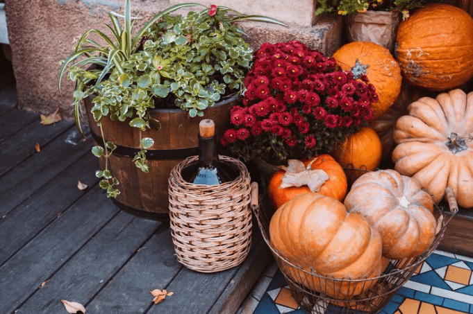 Pumpkin Decor Front Porch